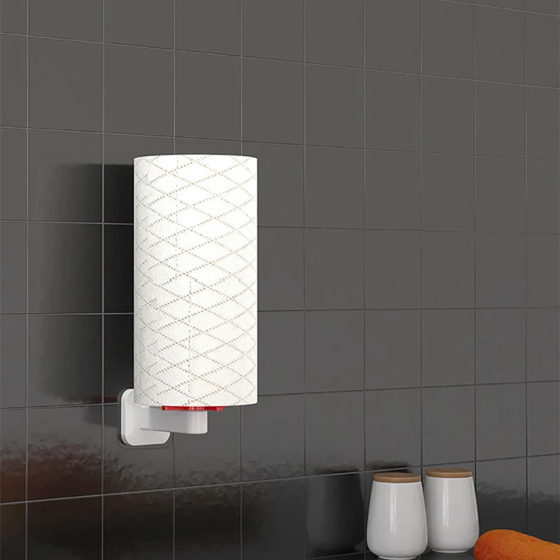 Wall Mount Paper Towel Holder Adhesive No Drilling Tissue Paper Towel Roll Holder for Kitchen Bathroom Toilet Paper Dispenser