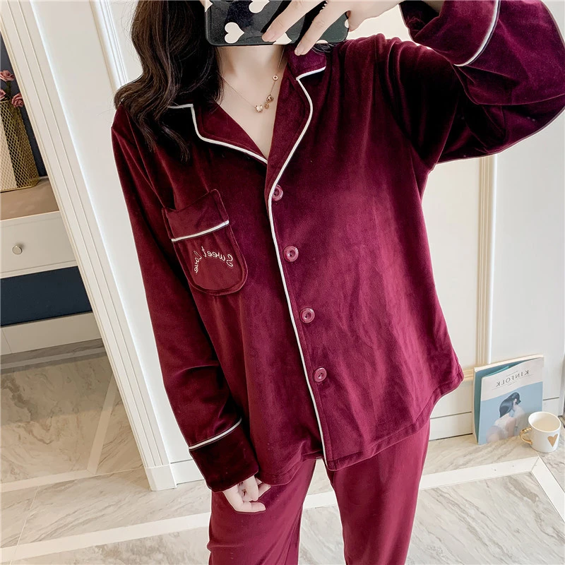 Winter pajamas ladies thick warm long-sleeved home service elegant suit pajamas party bride dressing gown халатик bathrobe