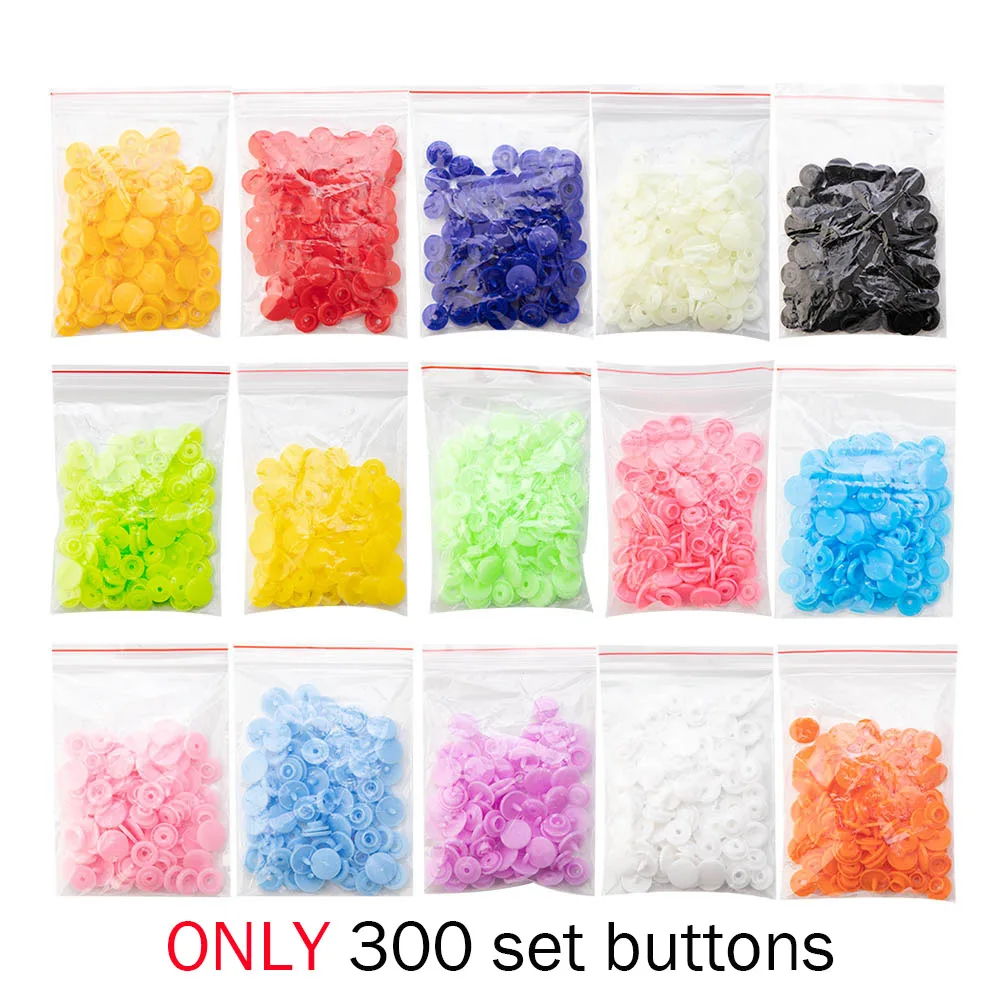 Only 300 Buttons U Форма застежки оснастку Клещи Кам набор кнопок+ T5 Пластик Смола кнопочные пуговицы Стад ткань и пуговицы Пресс машинное шитье инструменты Металлический пресс-плоскогубцы наборы кнопки для одежды пуговицы для одежды - Цвет: Only 300 Buttons