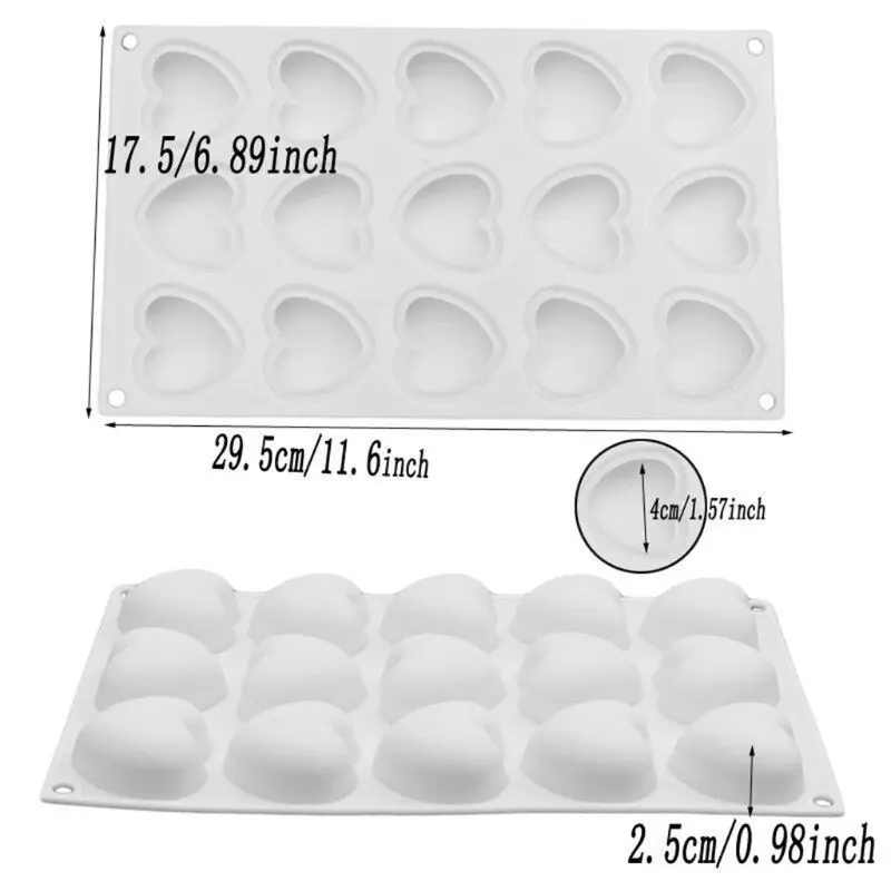 15 полости любовь сердце выпечки формы для мыла DIY Маффин плесень печенья силиконовые формы