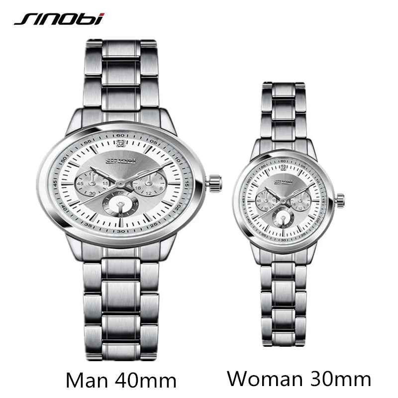 Couple Watch Sinobi Women Watches Top Brand Luxury Quartz Watch Women Clock Ladies Dress Wristwatch Fashion Casual lovers Watch