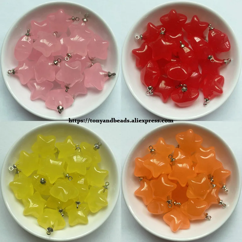 (1 lot = 10pcs )Star Shape Candys Color Acrylic Small Pendant Size 18mm 7 Colors For Jewelry Making DIY | Украшения и аксессуары