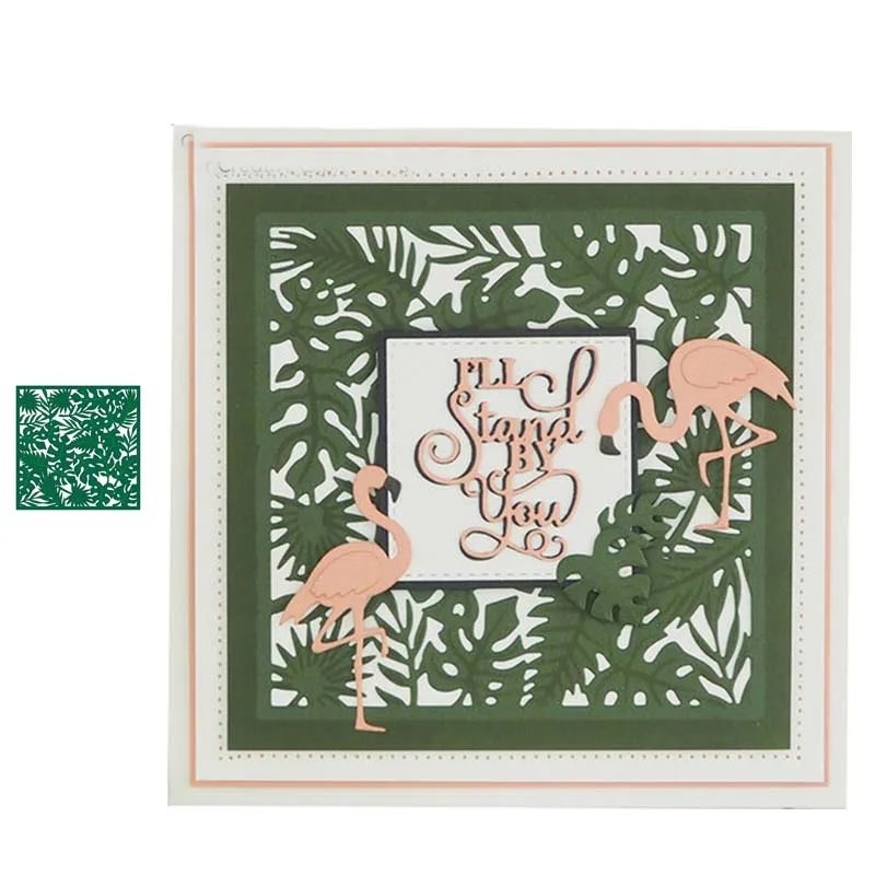 

JC Metal Cutting Dies Scrapbooking Leaf Square Border Background Stencil Handmade Mold Card Making Mould Model Craft Decoration
