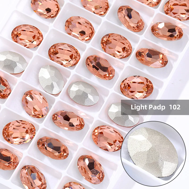 Shining Oval Crystal Strass AB Color K9 Glass Rhinestone for Jewelry Craft Glue on Clothes Decoration Loose Rhinestone Crystals