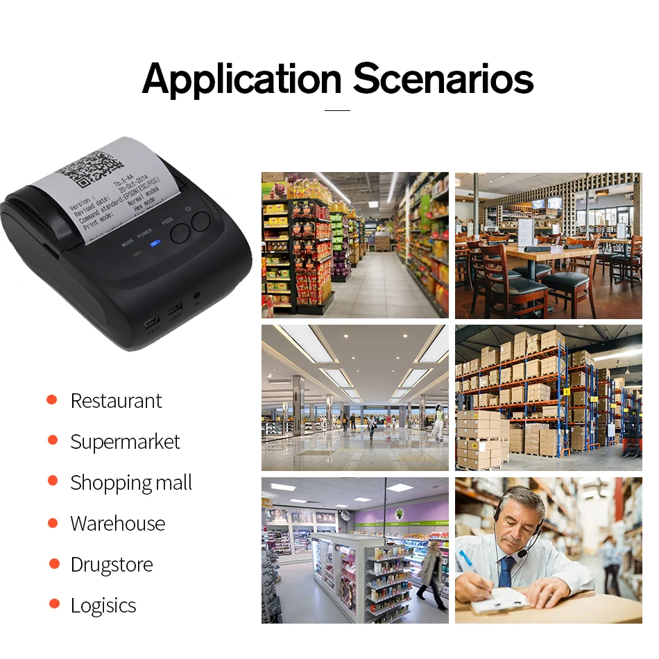 Recibo sem Fio Impressora para Restaurante Bluetooth Impressora Térmica Portátil Pessoal Bill 2 Polegadas 58mm Mini Usb Pos Venda - Imagem 5