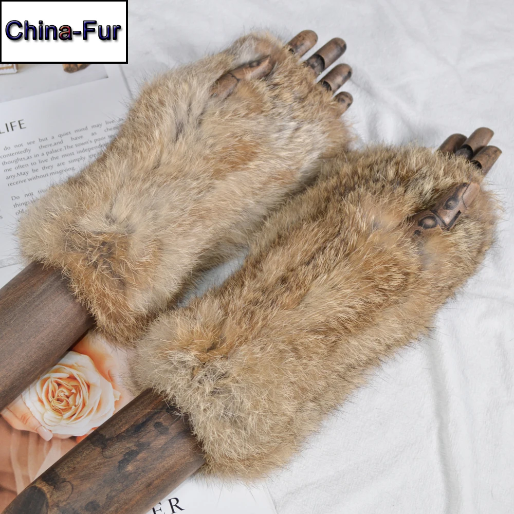 New Style Winter Girl Natural Real Rex Rabbit Fur Gloves Good Elastic