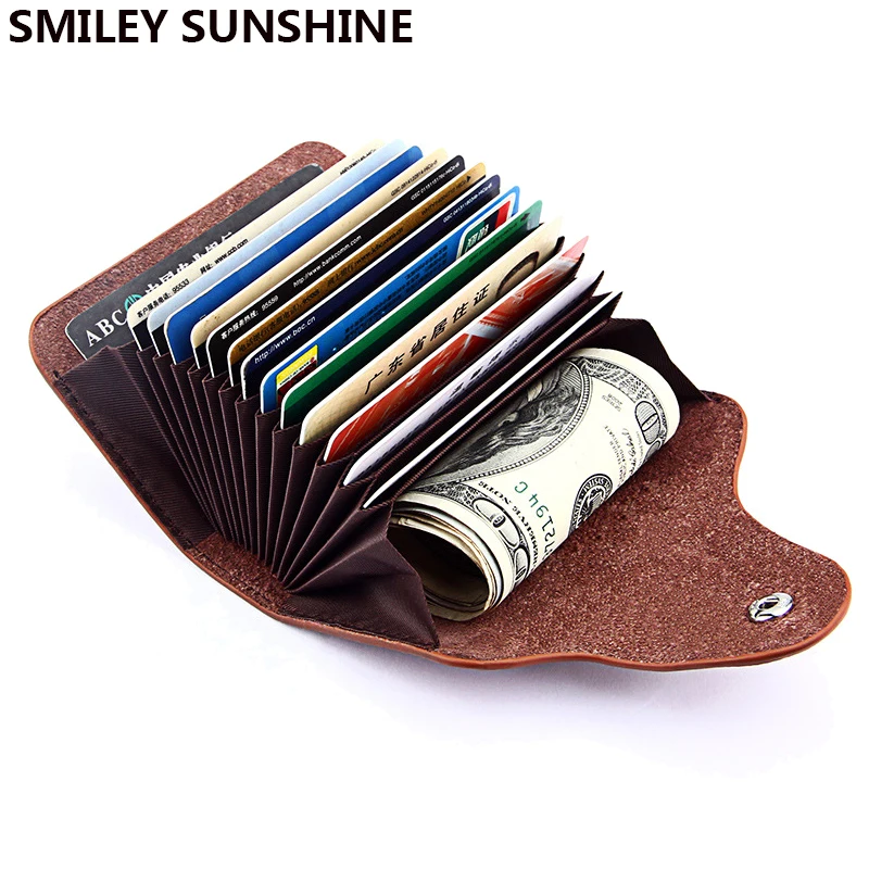 SMILEY SUNSHINE, натуральная кожа, бизнес-держатель для карт, для мужчин и женщин, держатель для кредитных карт, id, чехол, мини-кошелек для карт, чехол