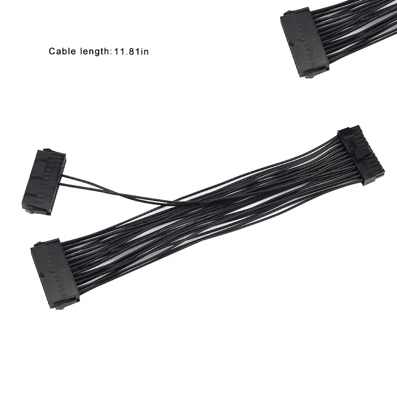 New 24Pin 20+4pin Dual PSU ATX Power Supply Adaptor Cable Connector For Mining 30cm PUO88