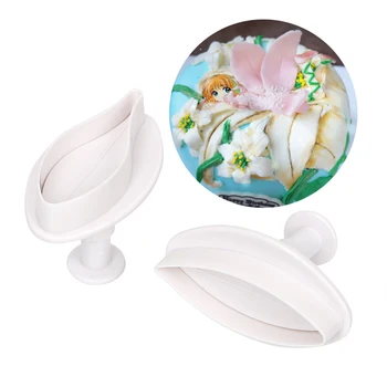 

Cake Tools 2pcs/set Cookie Mould Lily Petals Mold Plastic Plunger Cutter Baking Tool DIY Cake Decorating Tools Fondant Cake Mold