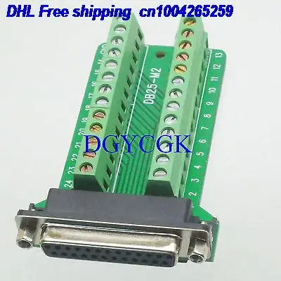 

EMS/ DHL 50pcs DB25 D-SUB female jack 25-pin port 2 row Terminal breakout PCB Board connector 22db