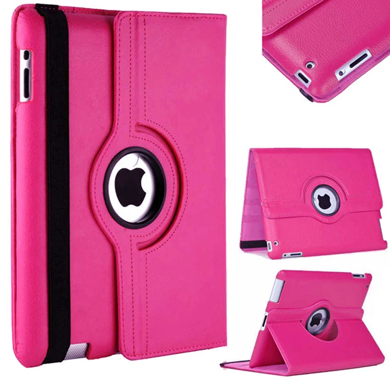 360 Rotation Flip Stand Smart Case For Apple iPad 2 3 4 Tablet Auto Sleep Wake Up Smart PU Leather Case Shell For iPad 2 3 4 PC