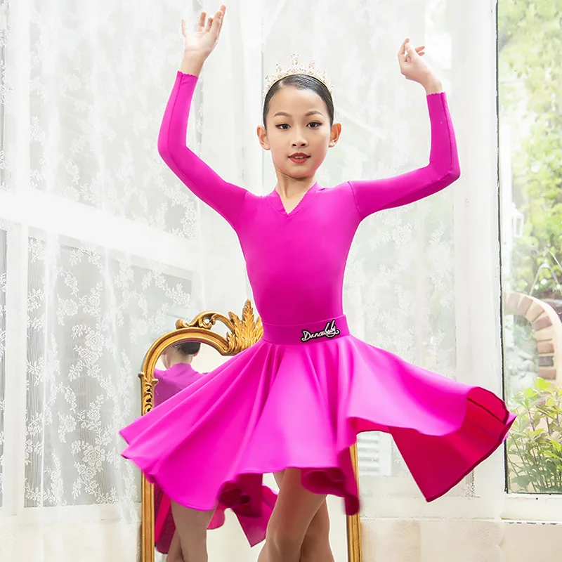 Latin Dance Costume Girl Sets Competition Costume Cha Cha Dance Outfit Long  Sleeve Ballroom Practice Wear Tap Dance Wear JL3036