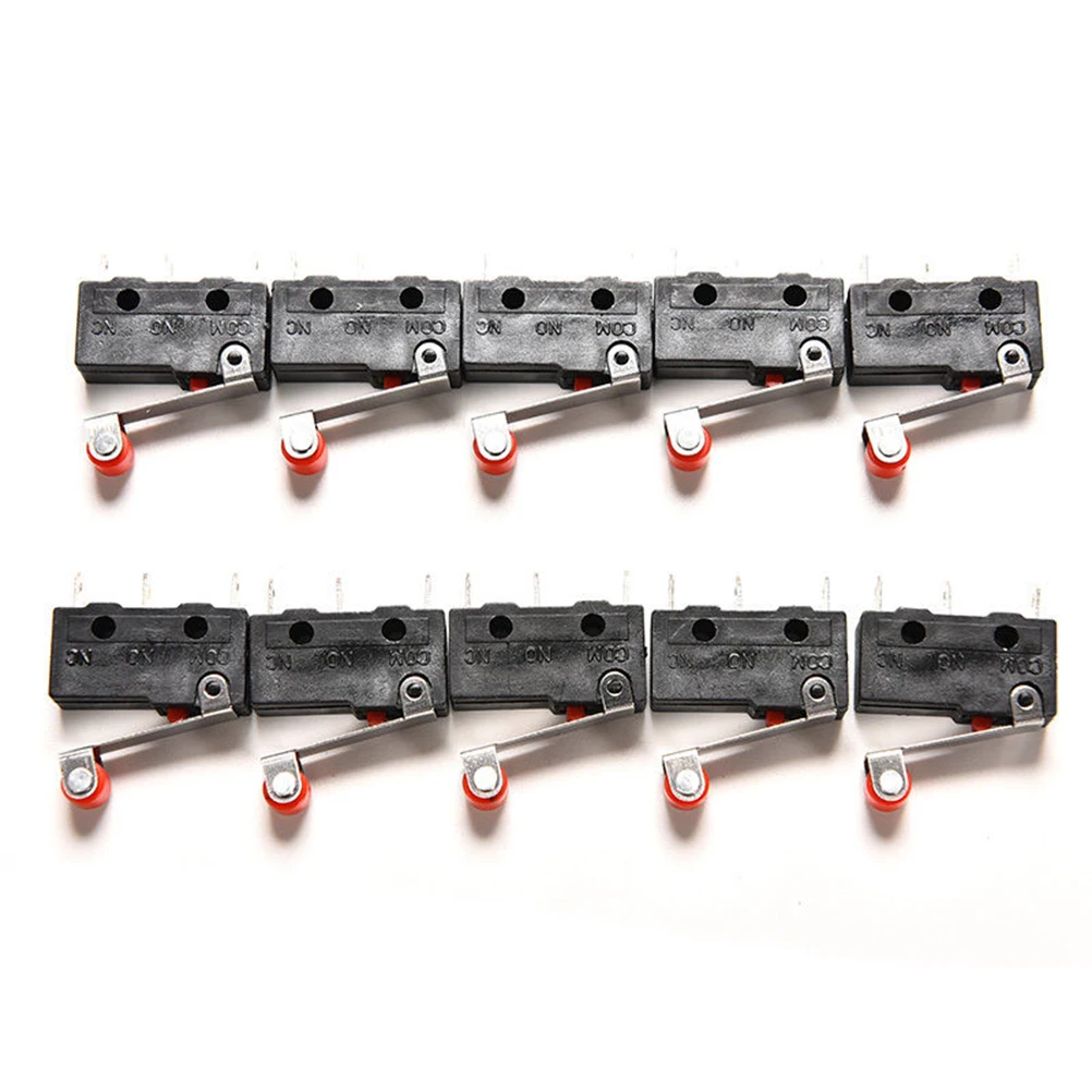 10 шт./компл. 5A 125 250V SPDT 1NO 1NC мгновенный роликовый рычаг с петлей тактовая микро выключатели 3 штыря KW11-N KW12 Мышь Кнопка сброса