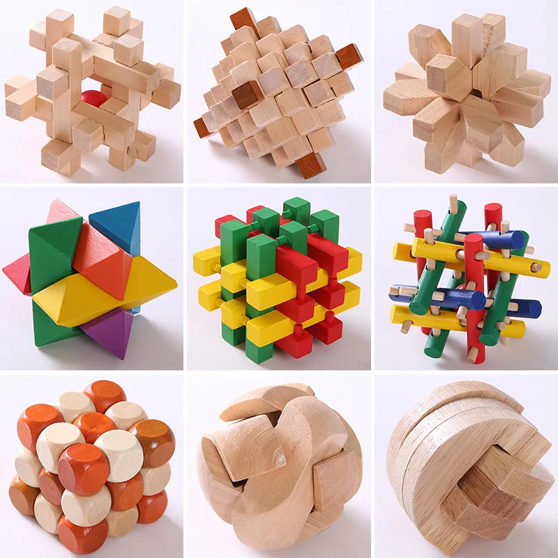 

Burr Puzzle Educational Toy Luban Children Inserted Building Blocks Decompression Lock Students 10 Yuan Attention Toy Small