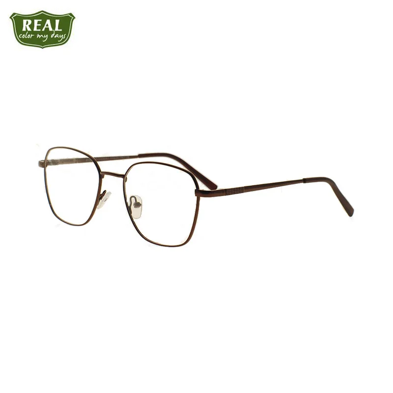 

simple design handmade metal frame square women men optical frame myopia prescription lens spectacle frame