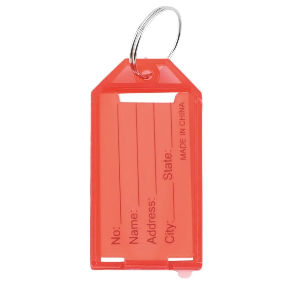 4 шт. пластиковые брелки для ключей, кольца для ключей, идентификационные бирки для удостоверения личности, ярлыки для именных карточек, новые четыре цвета