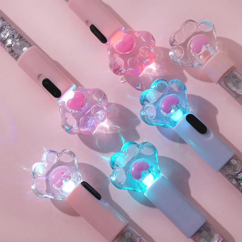 

Kawaii Pen 0.5mm Creative Light pen Claw Glow Gel Pen Creative Oil Sand Light Pen Black Pen DIY Stationery School Student Supply
