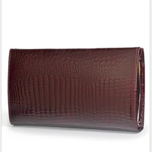 

WR 100% Genuine Leather Women's Wallet Long Crocodile Pattern Multi-function Mobile Phone Bag Large-capacity Clutch Coin Purse