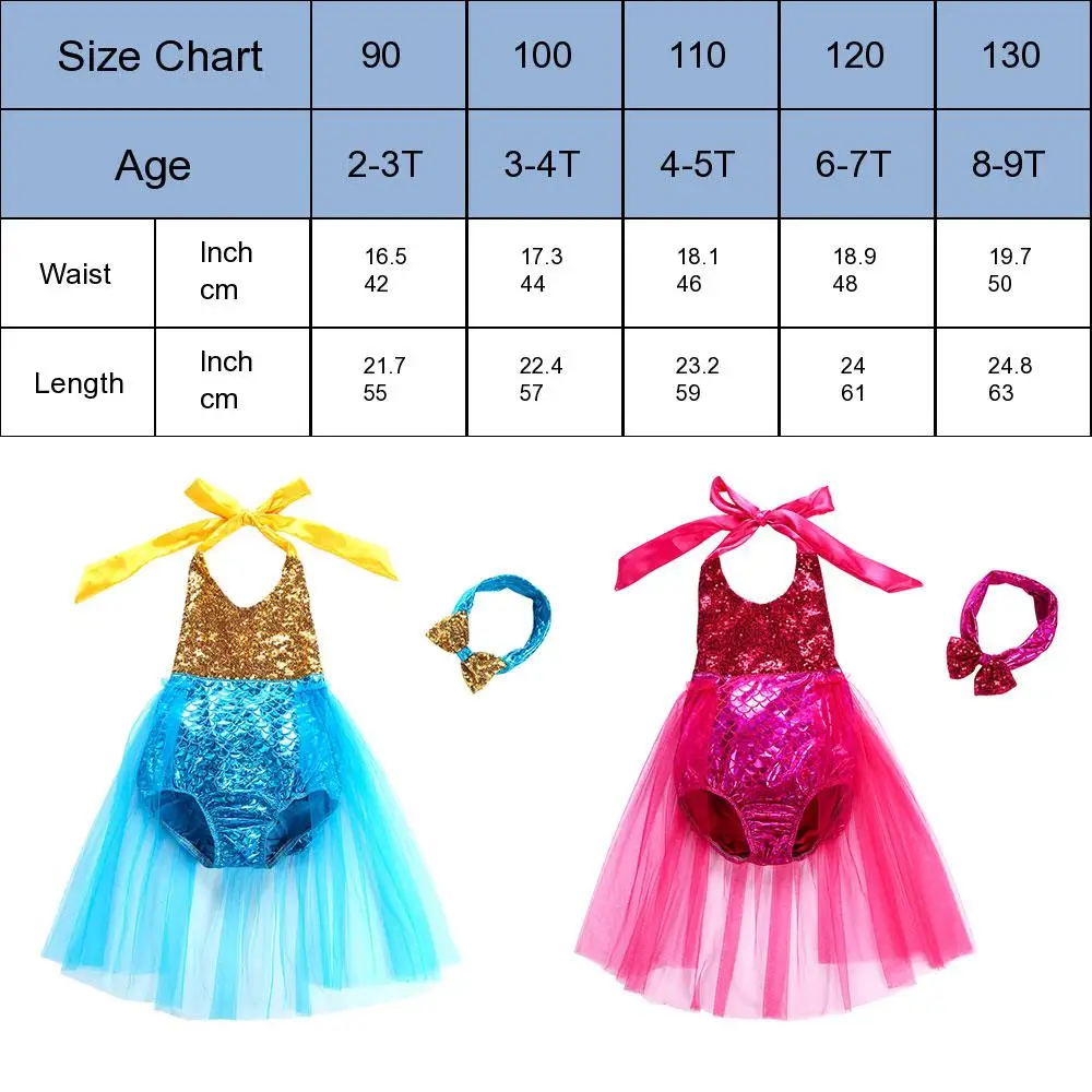 Детское платье русалки для маленьких девочек, комплект бикини, ванный комплект, купальный костюм, купальный костюм, повязка на голову, для малышей, Русалочка