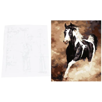 

DIY Oil Painting Horse 16X20 Inches & LARGE Canvas DIY Digital Oil Painting Kit 20X16Inch: Sweet Embrace