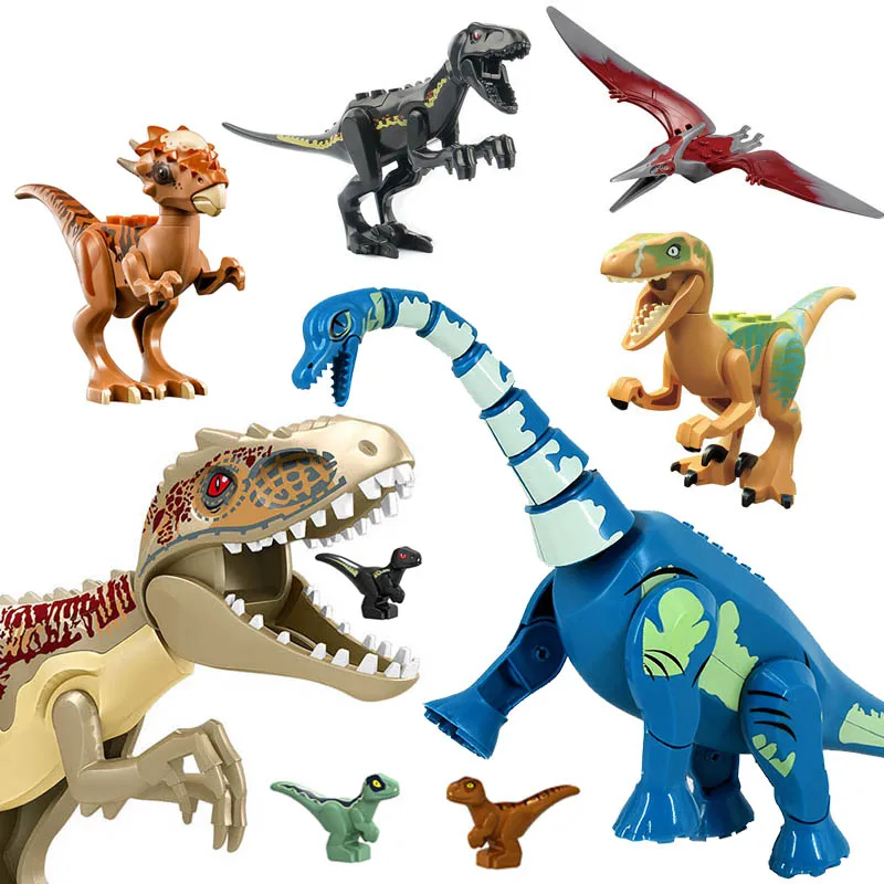 Indoraptor & T-rex Jurassic World Park Dinosaur Building Blocks Mini Figures Toy 