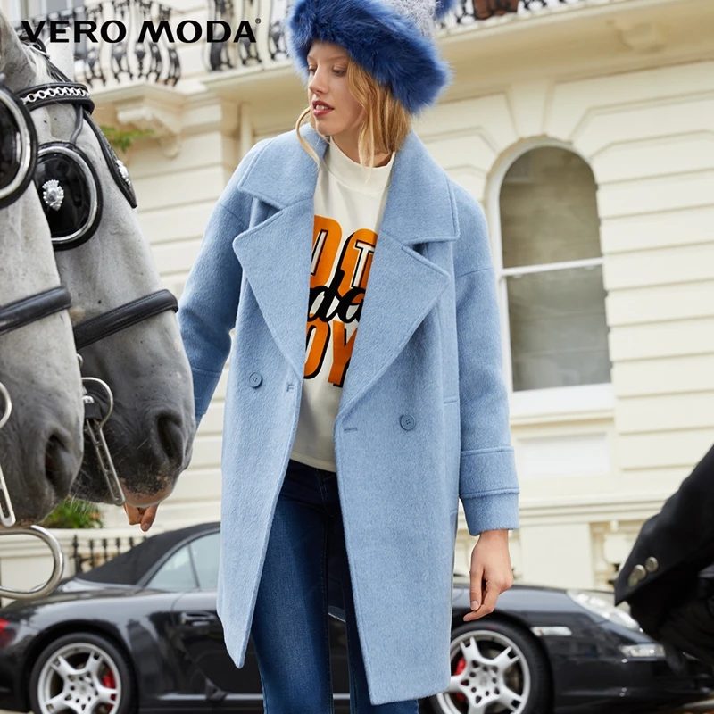 Goedkoop Vero Moda Vrouwen Revers Drop Schouder Pure Lange Oversize Wollen Jas | 318327518