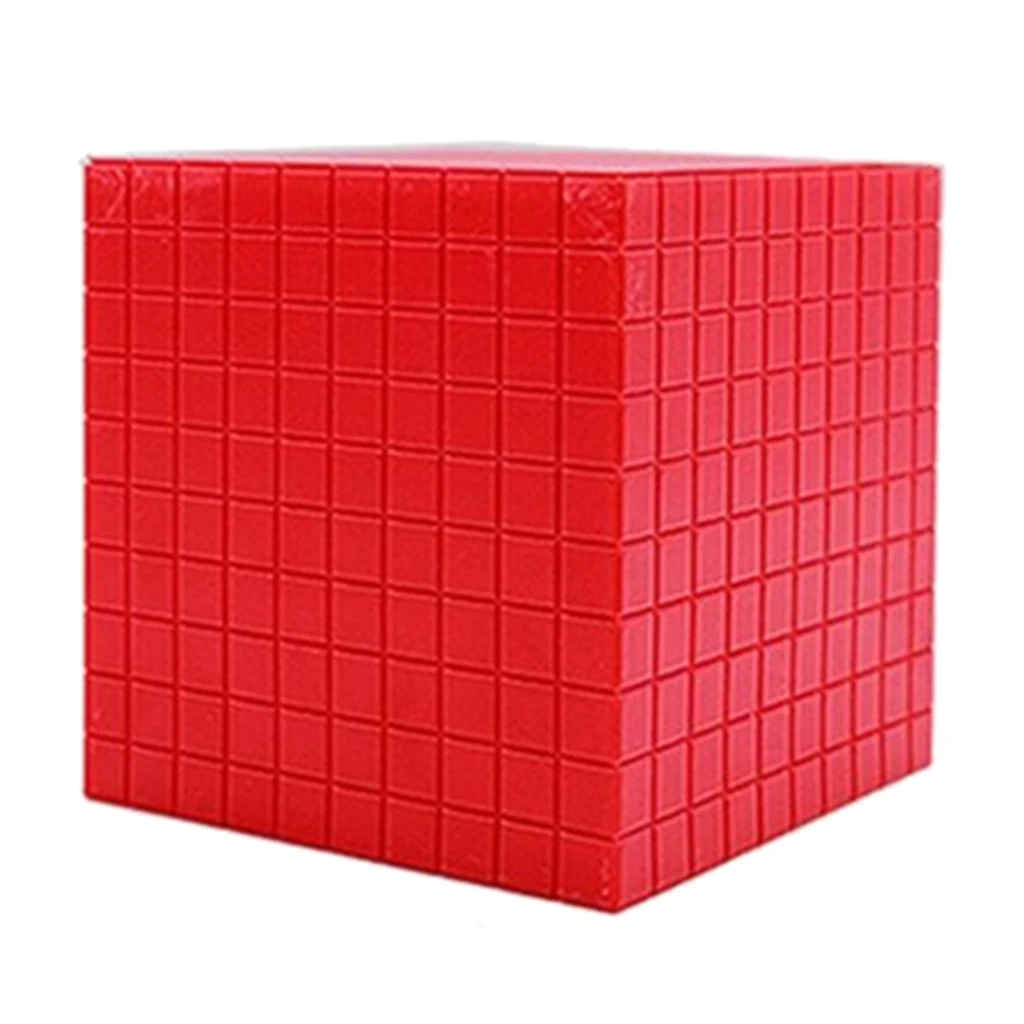 Red Montessori Math Training Cube Children Educational Toys 10x10x10cm