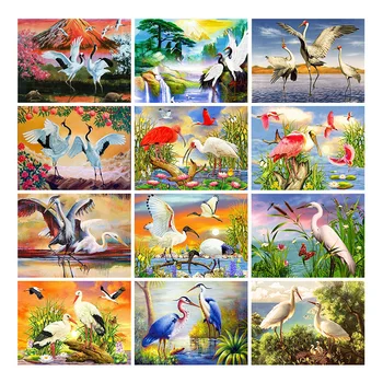 

YI BRIGHT 5D DIY Diamond Painting Crane Animal Diamond Mosaic Full Layout Cross Stitch Kit Picture Of Rhinestones Crafts Gift