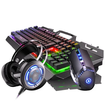 

YINDIAO Silver Carving V2 Chicken Game Keyboard Mouse Headset Three-Piece Suit Real Robotic Keyboard and Mouse Set