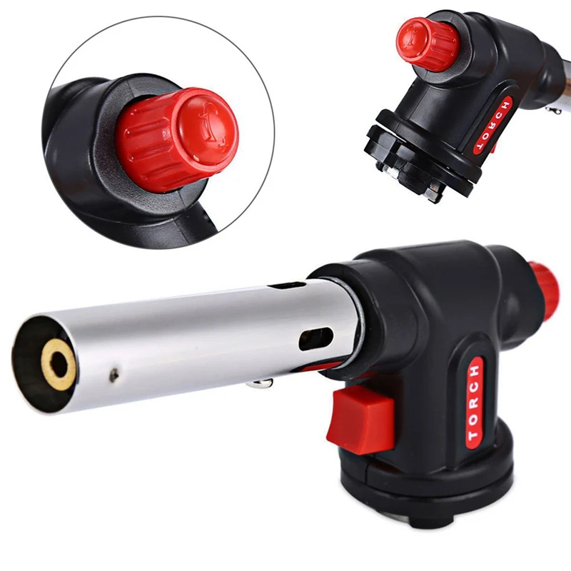 

Gas Torch Flame Blowtorch Gas Burner Flame Flamethrower Cooking Soldering Butane AutoIgnition Lighter Heating Welding BBQ Tool