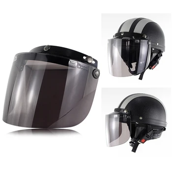 

Retro Shield Glasses Classic capacete moto Bubble Lens visors Chopper shape Helmet Motorcycle PC Lens Bubble Visor Anti-Uv BV03