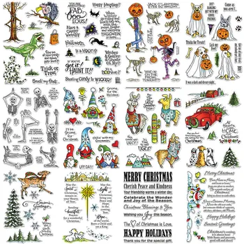 

Christmas Halloween Animal Clear Stamps for Scrapbooking and Cards Making Paper Craft Silicon Stamp New 2019