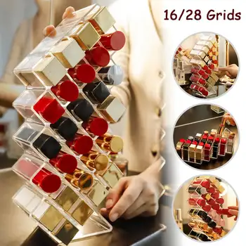 

28 Grids Acrylic Makeup Organizer Storage Box Cosmetic Lipstick Jewelry Box Case Holder Display Stand Make Up Organizer
