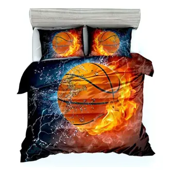 

3Pcs 3D Soccer Basketball Printed Bedding Set Twin/Full/Queen/King/ Duvet Cover Bedding Comfortable Soft Home Textile Supplies