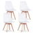 Set of 4 Modern Dining Chair Inspired Solid Wood Plastic Padded Seat with Cushion Retro Style Kitchen Chair for Dining Room 1