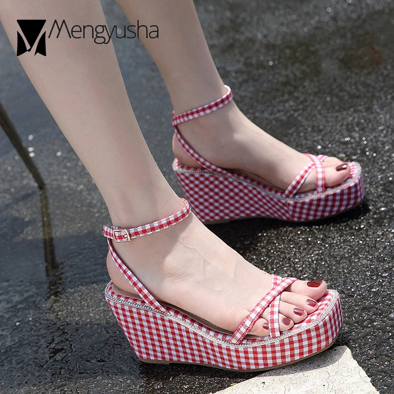 checkered flip flops