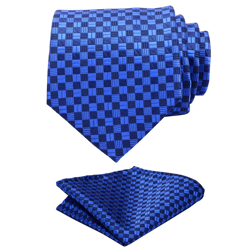 GUSLESON New Necktie Set Quality Floral Wedding Tie Fashion Plaid Striped Paisley Silk Necktie Square Scarf for Party Business