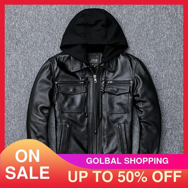 2020 черные мужские русский Осенняя мотоциклетная кожаная куртка размера плюс XXXXXL