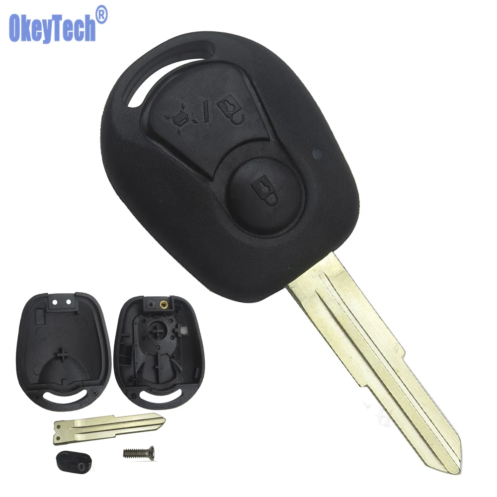 Чехол для автомобильных ключей OkeyTech Ssangyong Actyon Kyron Rexton Uncut Blade 2 кнопки Сменный