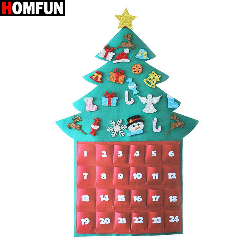HOMFUN 5D DIY бриллиантовый рисунок Рождество дерево Новогодний подарок Детская