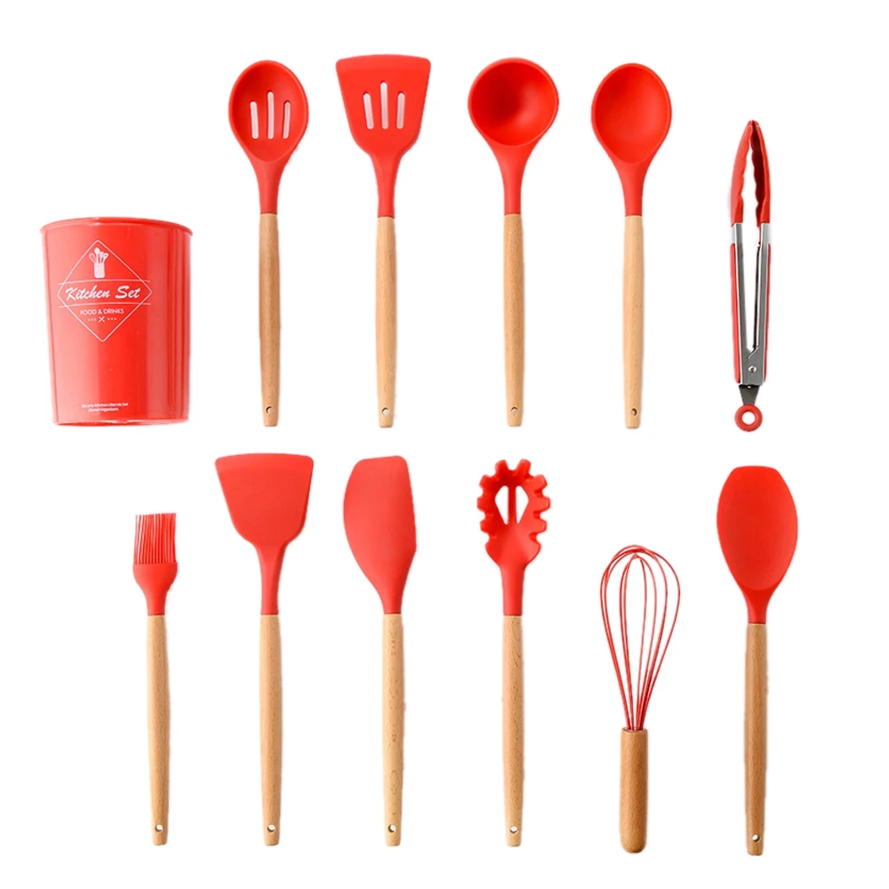 

11PCS Nonstick Silicone Baking Utensil Turner Tongs Spoon Kitchen Tools Accessories Cooking Gadgets
