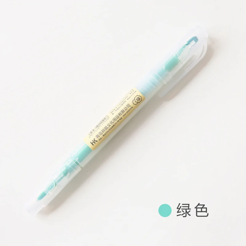 Двойная голова письма 2 в 1 текстовый маркер японские канцелярские милые офисные школьные принадлежности - Цвет: A Green