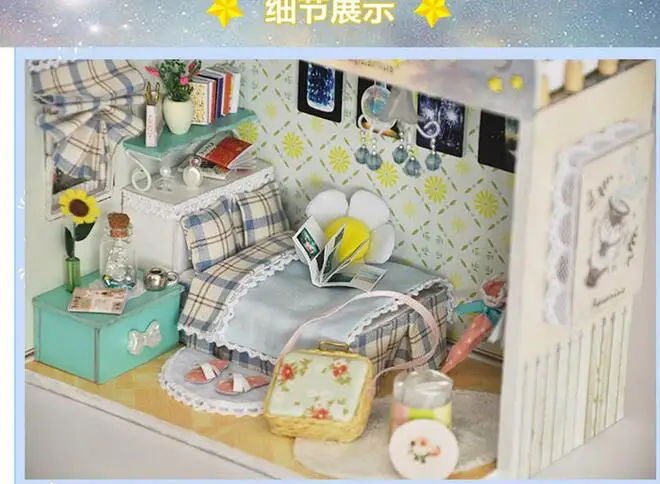 Кукольный дом мебель miniatura diy кукольные домики миниатюрный кукольный домик деревянный ручной работы взрослые игрушки для детей подарок на день рождения