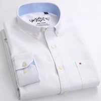 Мужская классическая рубашка из ткани хлопковой ткани оксфорд с одним карманом 1