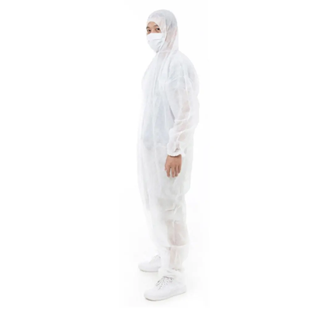 

Disposible Siamese Protective Clothing Dust Suit Isolation Gown Clothes Non-Woven Cloth Disposable Clean 1 Piece