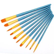 10 шт Студенческая Акварельная гуашь, ручка для рисования, нейлоновые волосы, деревянная ручка, набор кистей для рисования, товары для рукоделия