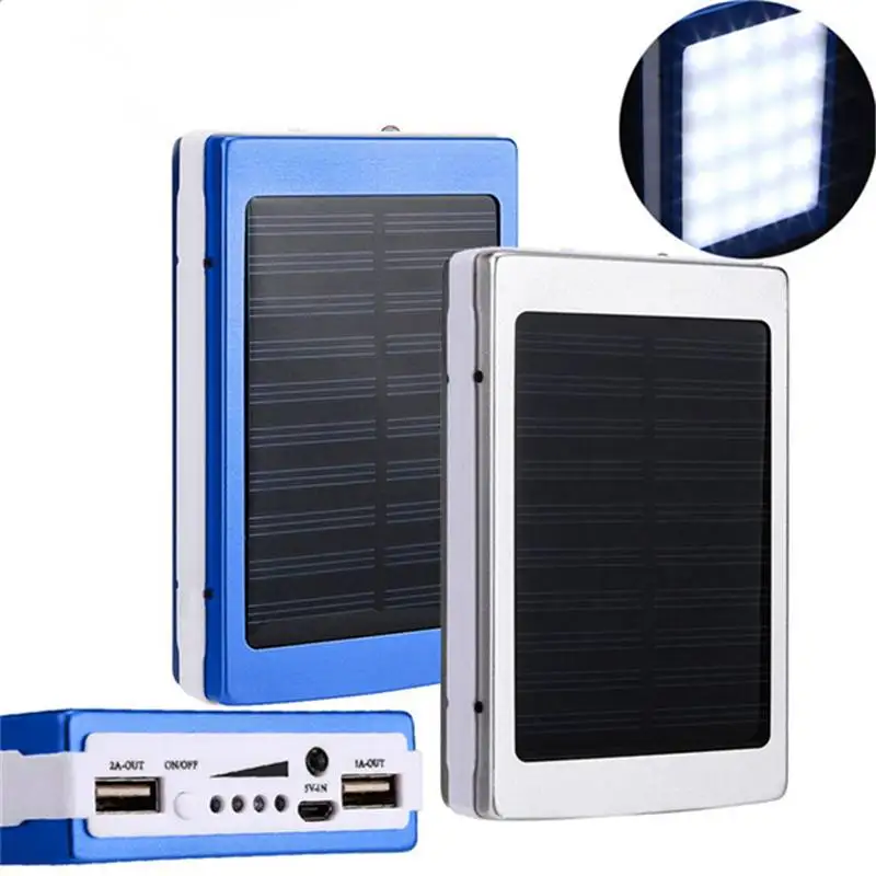 

Dual USB Solar Energy Camping LED Flashlight 20000mAh Battery Case Powered Bank Box for Camping Hunting Torch Emergency Lights