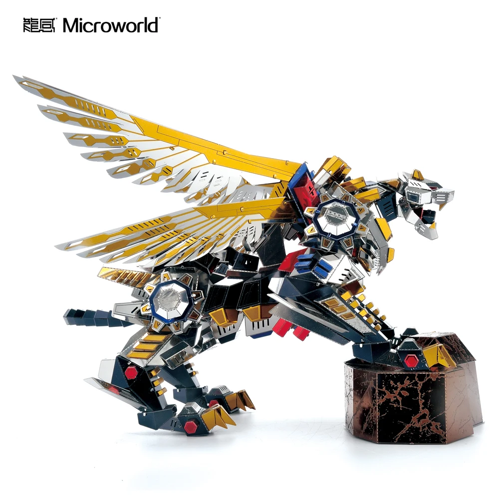 Microworld 3D металлическая головоломка Фигурка Игрушка Летающий Тигр модель обучающая головоломка 3D комплекты моделей образование подарок игрушки для детей