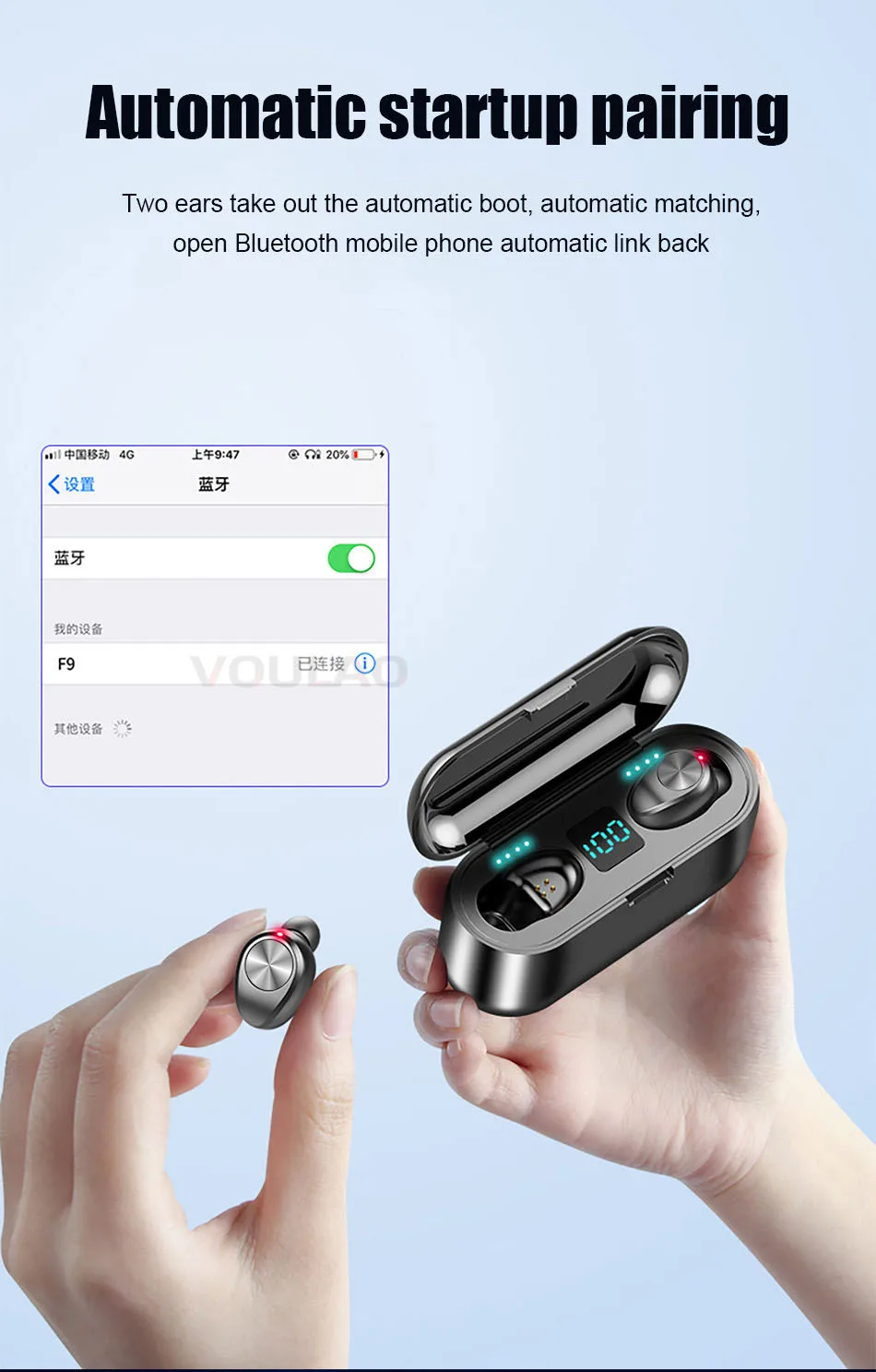 Беспроводные Bluetooth наушники 5,0 TWS мини беспроводные наушники мощный светодиодный дисплей с зарядным устройством спортивные наушники игровые наушники