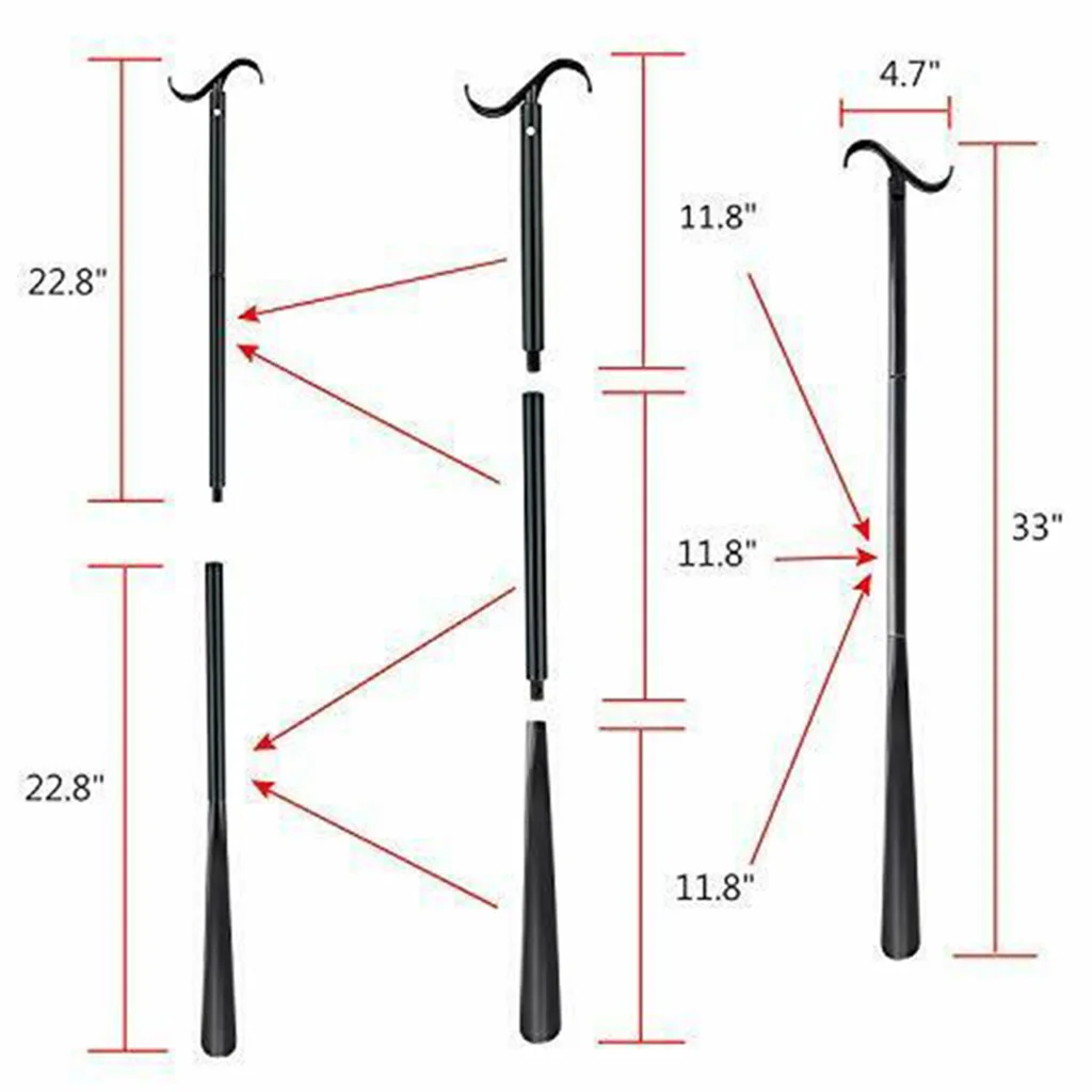 Long Shoe Horn Long Durable Shoe Horn Shoe Horn with Socks and Clothes Suitable for People with Reduced Mobility Dressing Stick